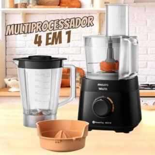 Multiprocessador PowerChop 600 Plus, Philips Walita, 4 em 1, Preto 600W, 220v