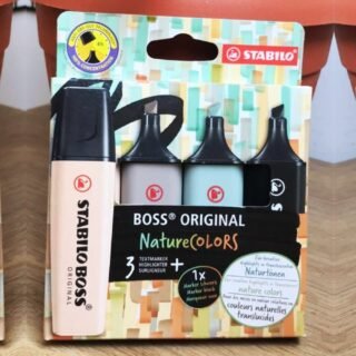 Marca Texto – STABILO BOSS ORIGINAL NatureCOLORS – Estojo com 4 unidades