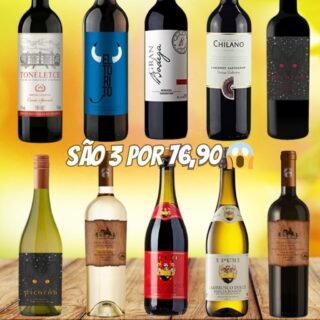 3 Vinhos por R$ 76,90