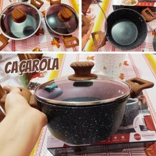 Caçarola ColorStone de alumínio com antiaderente e tampa de vidro