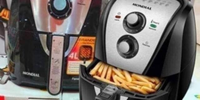 Fritadeira Sem Óleo Air Fryer 4L, Mondial, Preto/Inox, 1500W 127V