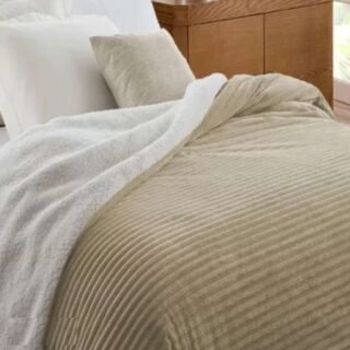 Cobertor Casal Manta Canelada Dupla Face C/ Sherpa