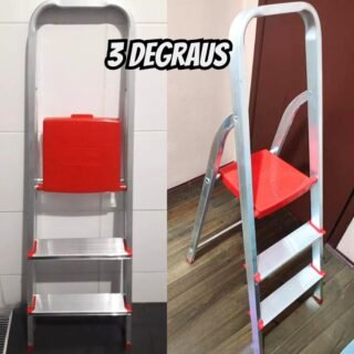 Escada De Alumínio Tesoura 3 Degraus Botafogo