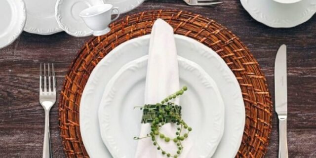 Serviço de Jantar e Chá 20 peças Porcelana, Branco, Schmidt