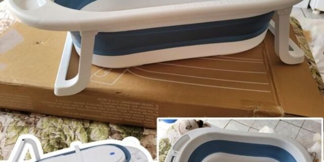 Banheira Retratil Portátil Dobrável Infantil com Termometro Digital Banho Bebê