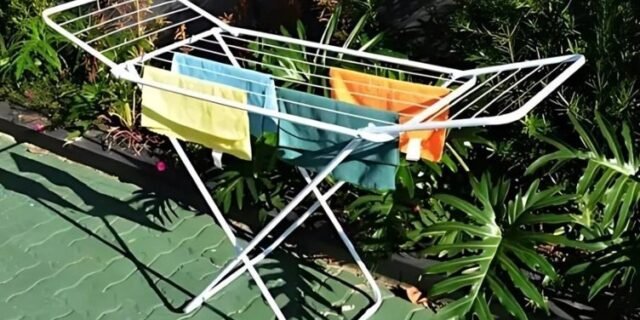 Varal de Chão Com Abas Slim em Aço Reforçado Branco Mor