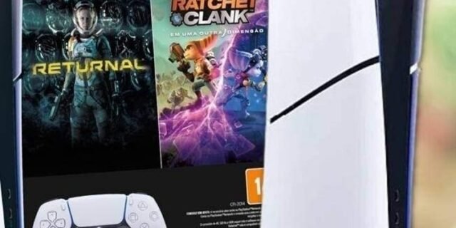 Console PlayStation 5 Slim, SSD 1TB, Edição Digital, Branco + 2 Jogos