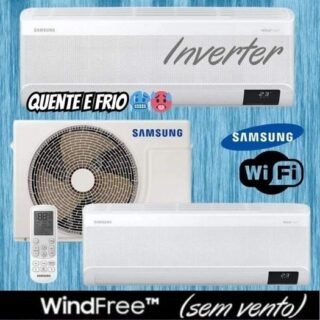 Ar-condicionado Split Inverter Samsung WindFree Connect Sem Vento 12.000 BTUs Quente e Frio 220V