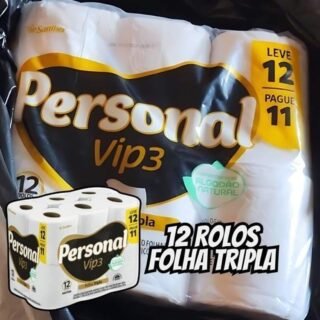 Personal Papel Higiênico Vip Folha Tripla Com 12 Rolos De 20M