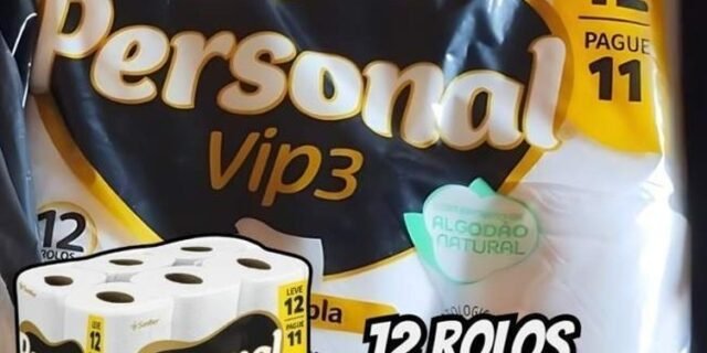Personal Papel Higiênico Vip Folha Tripla Com 12 Rolos De 20M