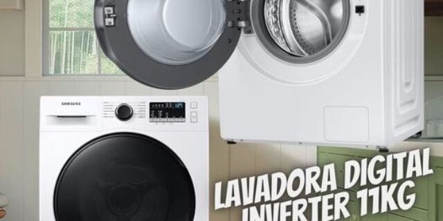 Samsung Lavadora De Roupas Digital Inverter Porta Black Ww11t Branca 11kg 220v