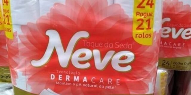 Neve Papel Higiênico Toque de Seda Folha Dupla, 30m, Leve 24 Pague 21 Rolos