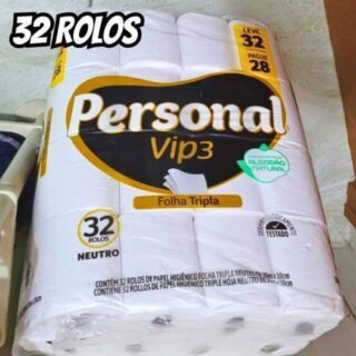 Personal Papel Higiênico Vip Folha Tripla, 32 Rolos De 20M