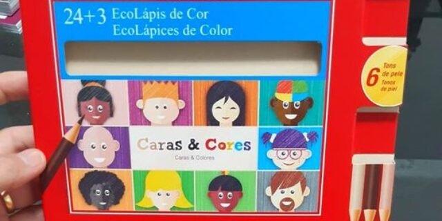 Lápis de Cor, Faber-Castell, Ecolápis Caras & Cores 24 Cores + 3 Tons de Pele