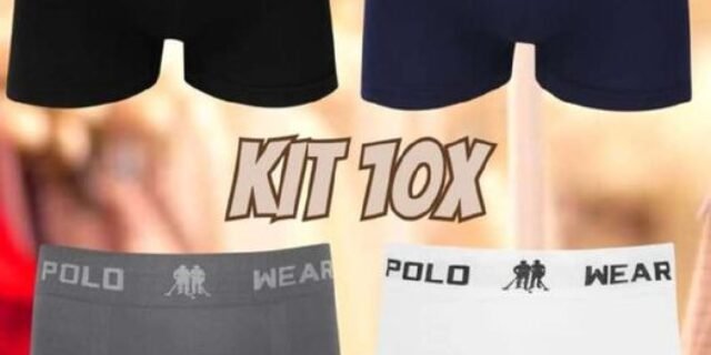 Kit 10 Cuecas Masculinas Boxer Microfibra Lisa Polo Wear