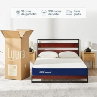 Colchão Casal Luuna Support, 10 Anos de Garantia, Firme Ortopédico, Capa Lavável – 138x188cm