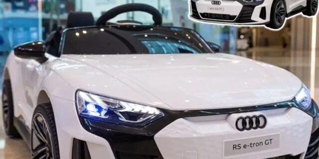 Carro Elétrico Infantil Branco Audi Bandeirante – RS E-Tron GT 12V com Controle Remoto 3 Marchas