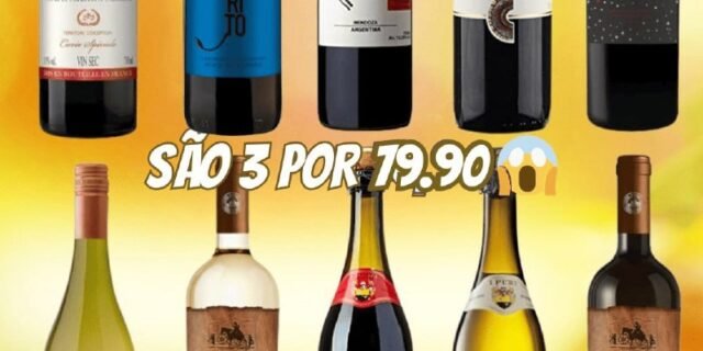 3 Vinhos por R$ 79,90