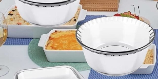 Marinex Clássica Suflê conjunto assadeiras 3 peças sem tampa cor transparente