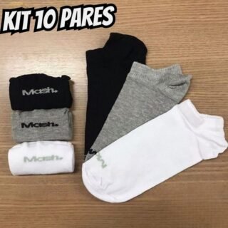 Kit Com 10 Pares Meias Invisivel Sapatilha Mash Soquete