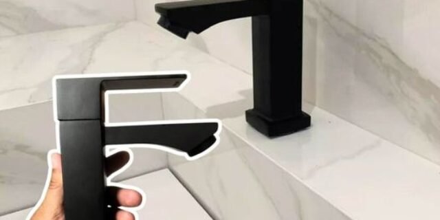 Torneira De Banheiro Lavabo Luxo Metal Cromada Moderna Preta