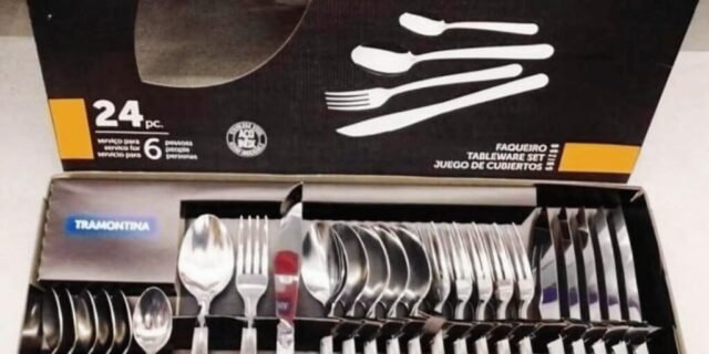 Faqueiro em Aço Inox Búzios com 24 Peças