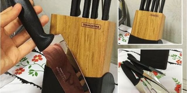 Jogo Facas 6 Peças Plenus com Cepo Tramontina Cutelaria