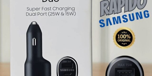 CARREGADOR VEICULAR 2 SAÍDAS USB-C/USB-A ULTRA RAPIDO PRETO 40W SAMSUNG SEM CABO