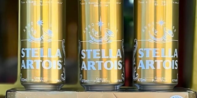 Cerveja Stella Artois Pure Gold Puro Malte 8 Unidades Lata 350ml