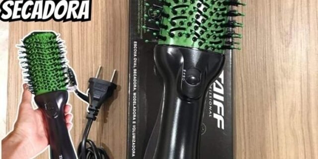 Escova Taiff Easy Oval, Secadora, Alisadora e Volumizadora, Verde, 127V,