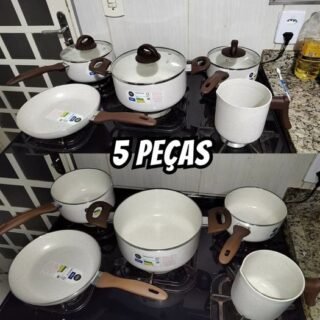 Jogo De Panelas 5 Peças Ceramic Life Vanilla Brinox