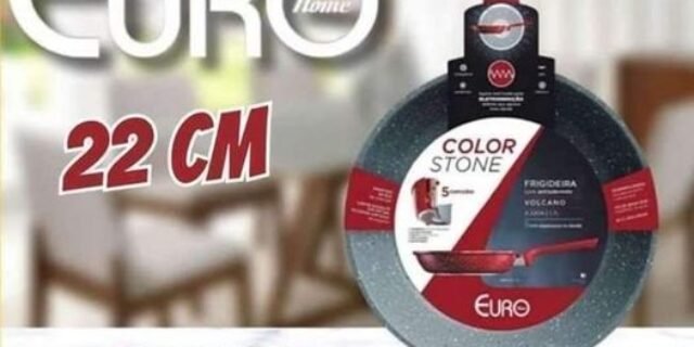 Frigideira 22 Cm Colorstone De Alumínio Com Antiaderente Volcano