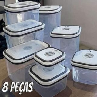 Kit Potes Herméticos Plásticos Cinza 8 Unidades Electrolux