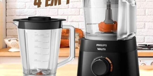 Multiprocessador PowerChop 600 Plus, Philips Walita, 4 em 1, Preto 600W, 110v
