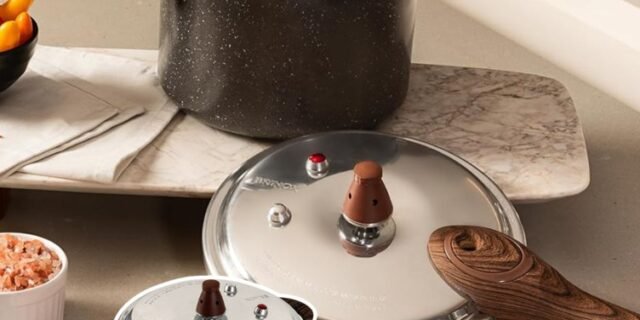 Brinox – Panela de Pressão Ceramic Life com Fundo de Indução 4,2L – Granito