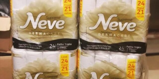 Neve Papel Higiênico Supreme Folha Tripla, 20m, Leve 24 Pague 21 Rolos