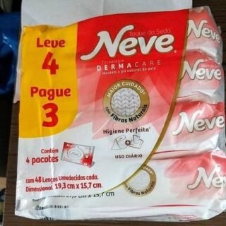 Neve Pack Lenços Umedecidos Toque de Seda, 48 Lenços, Leve 4 Pague 3