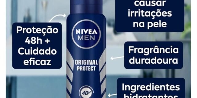 KIT NIVEA Desodorantes Antitranspirante Aerosol Nivea Men Original Protect 48h 150ml – 2 unidades