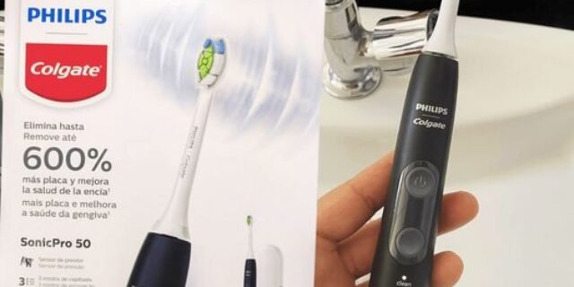 Colgate Philips Sonic Pro 50 – Escova De Dente Elétrica Recarregável Bivolt Com 2 Refis E Estojo De Viagem