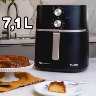 Air Fryer fritadeira elétrica WAP mega family 7,1 litros com cesto e grelha removíveis antiaderente 1700W 127V