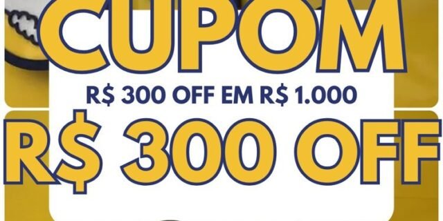 300 OFF acima de R$ 1.000 em Smartphones O cupom só é valido usando saldo do Mercado Pago como forma de pagamento