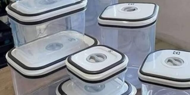 Potes Herméticos Electrolux de Plástico Cinza Retangular com 8 Unidades