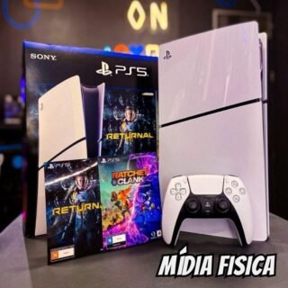 Console PlayStation 5 Midia Fisica Slim Branco 1TB Returnal e Ratchet e Clank