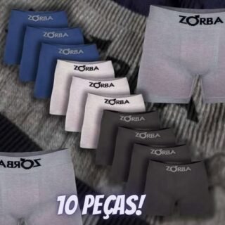 Kit 10 Cueca Boxer Zorba 781 Original Em Algodão Sem Costura