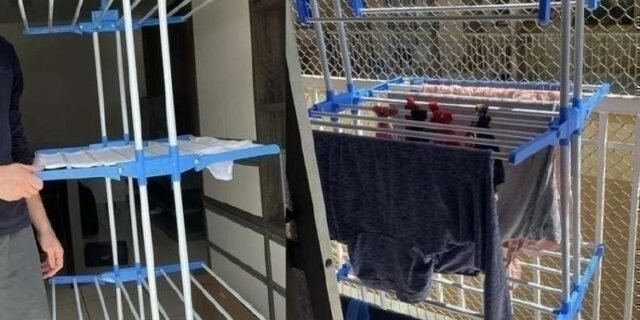 Varal De Chão Vertical Para Roupas 3 Andares Dobrável Portátil Grande – KONTUZ HOME