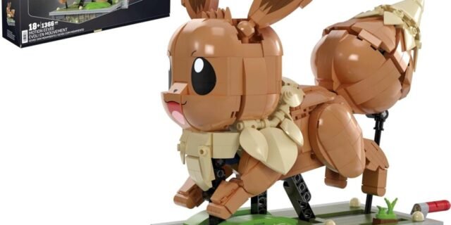 MEGA Pokémon, Blocos de Montar, Eevee com 1366 peças, Movimento e 26 cm de Altura