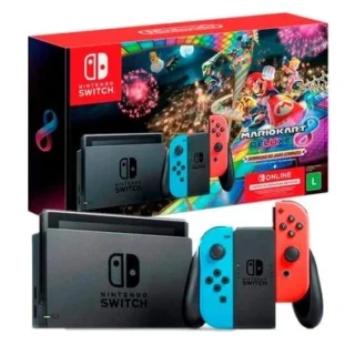 Console Nintendo Switch + Joy-Con Neon + Mario Kart 8 Deluxe + 3 Meses De Assinatura Nintendo Switch Online