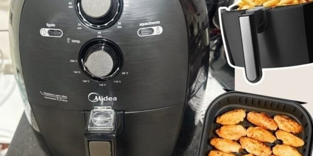Fritadeira Elétrica Air Fryer Midea Sem Óleo 5,3 Litros 127V