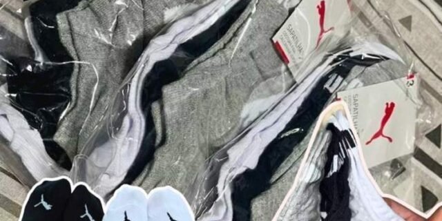 Kit 9 Pares Meias Puma Sapatilha Algodão Cano Baixo