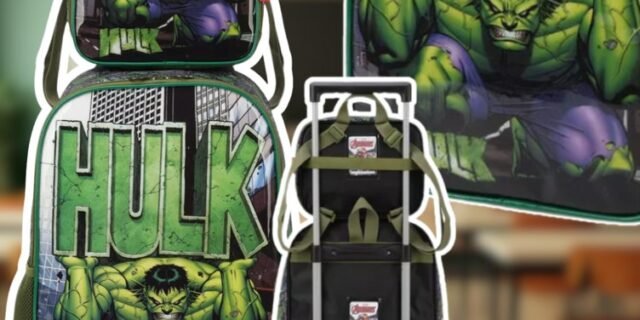 Kit Mochila Rodinha Infantil + Lancheira Térmica Marvel